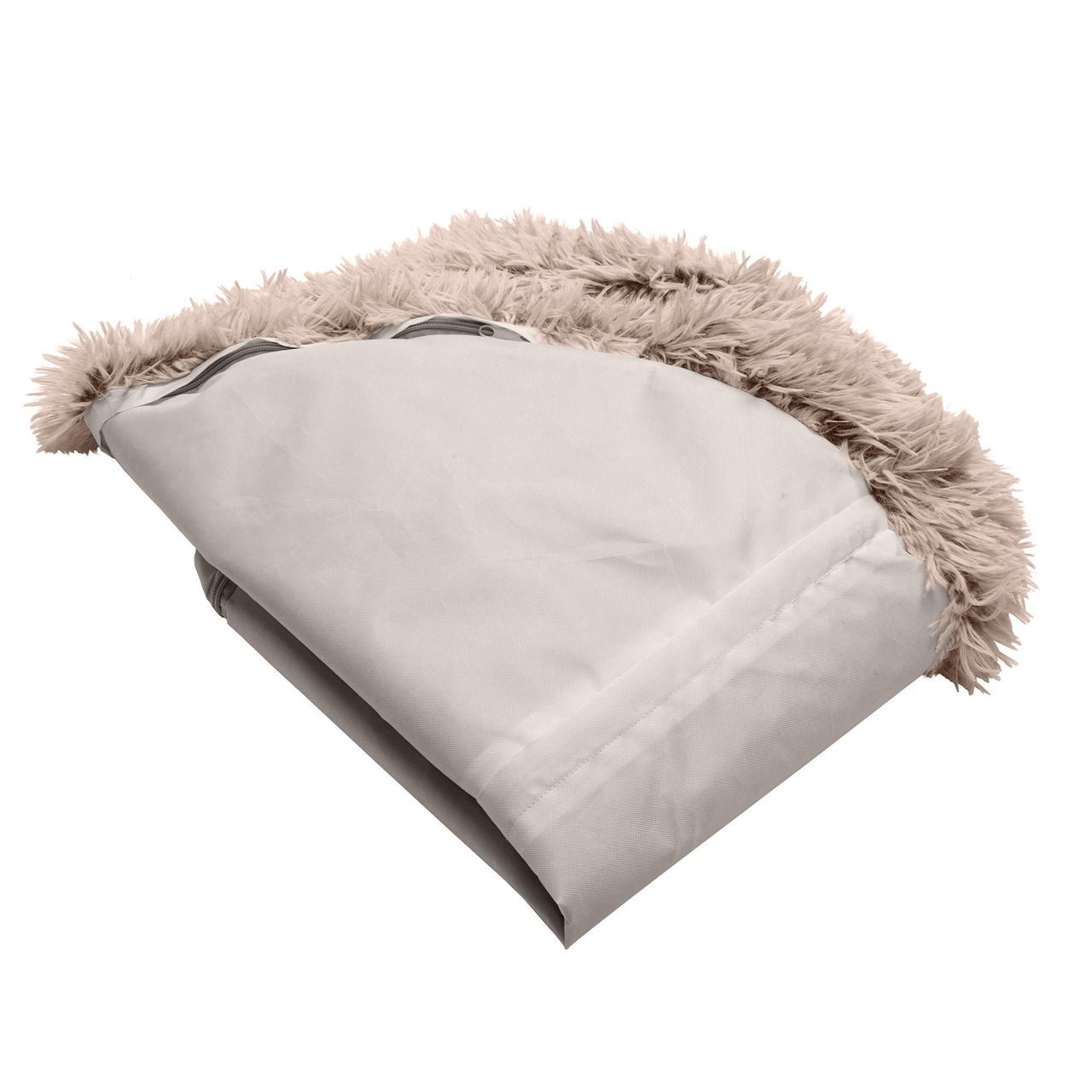 Furhaven Replacement Donut Dog Bed Cover Plush Long Faux Fur Calming Cuddler, Machine Washable - Taupe, Large