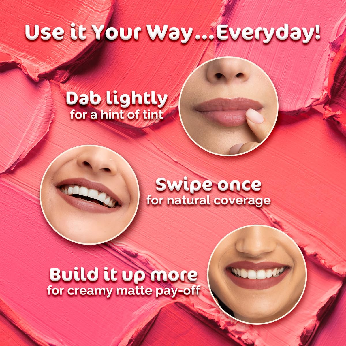 Mamaearth Creamy Matte Long Stay Lipstick with Murumuru Butter and Vitamin E for 8-Hour Long Stay (Flakeproof & Non-Drying | Intense Color Payoff) - 4.2g (Cranberry Crush)