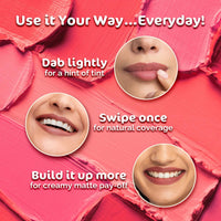 Mamaearth Creamy Matte Long Stay Lipstick with Murumuru Butter and Vitamin E for 8-Hour Long Stay (Flakeproof & Non-Drying | Intense Color Payoff) - 4.2g (Cranberry Crush)