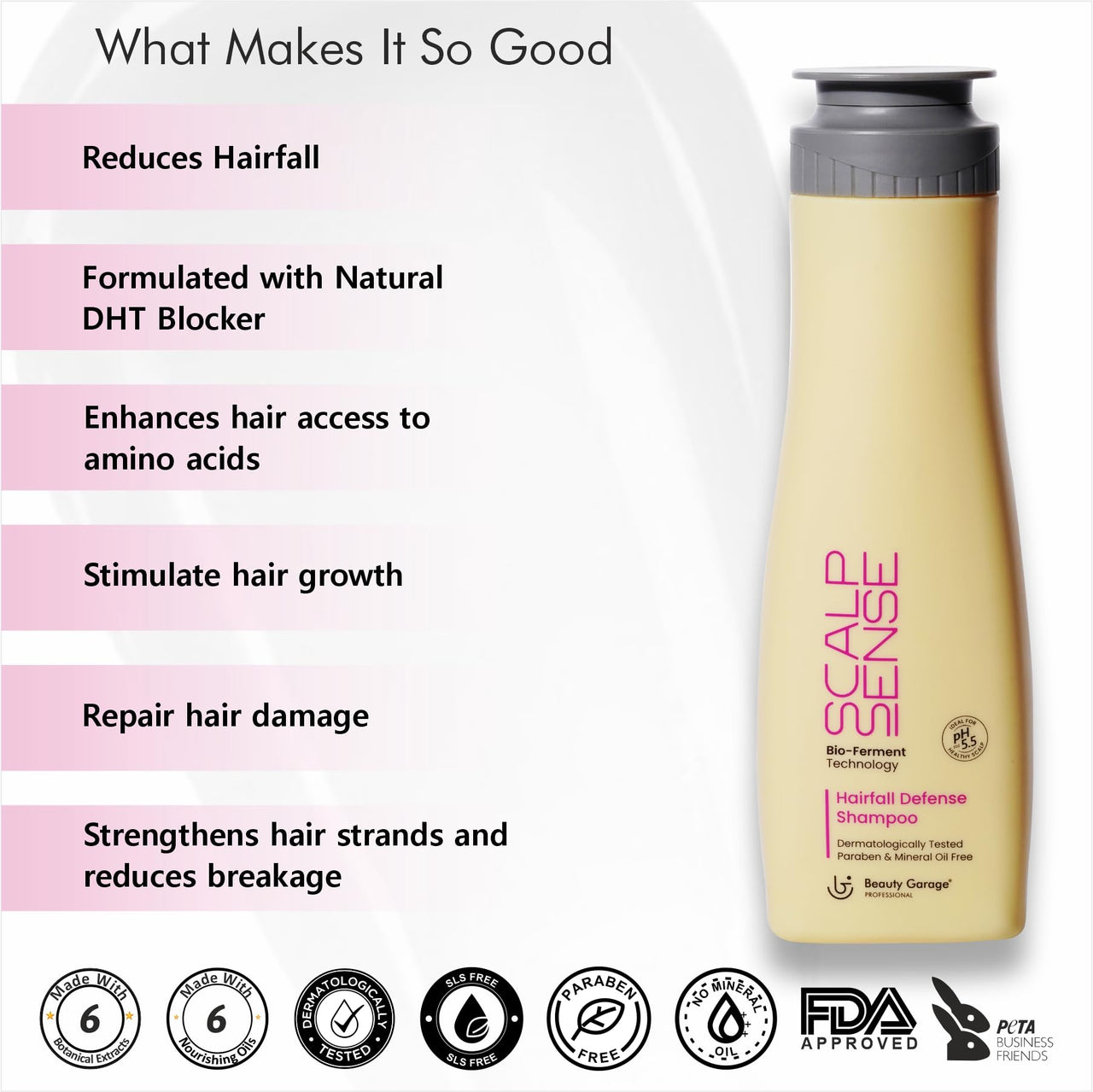 Beauty Garage ScalpSense Hairfall Defense Set (Shampoo 200ml + Hair & Scalp Conditioner 200ml)