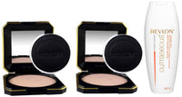 REVLON Touch And Glow Moisturising Powder, Ivory Matte (12G) & Touch And Glow Moisturising Powder, Gold Matte (12G) & Outrageous Color Protection Conditioner, 400Ml Oily