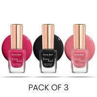 Seven Seas Easy Gel Nail Polish | Quick Dry Gel Nail Polish, Pack of 3 (Combo-06, 30ml)