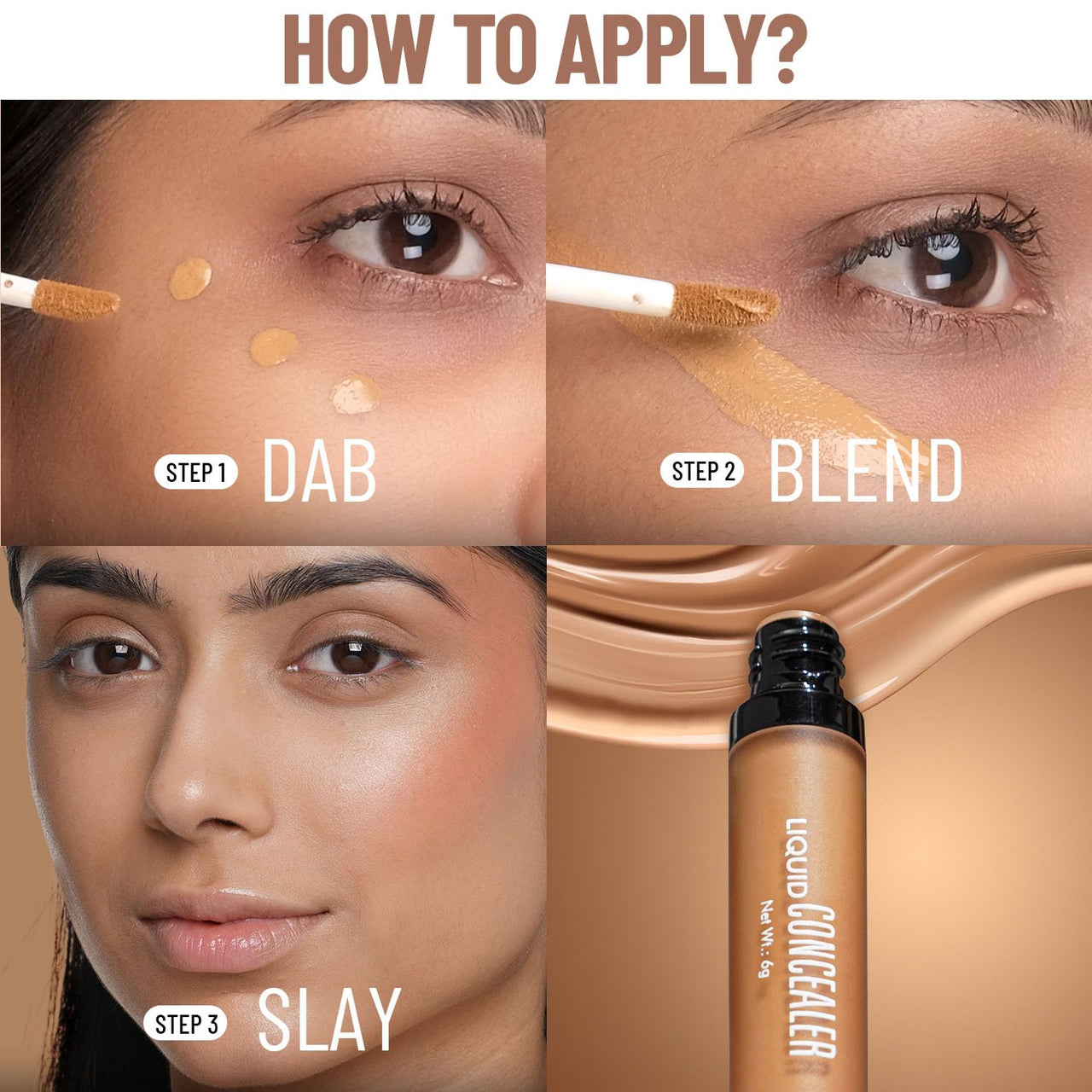 Swiss Beauty Liquid Light Weight Concealer With Full Coverage |Easily Blendable Concealer For Face Makeup With Matte Finish | Shade- Warm Honey, 6g
