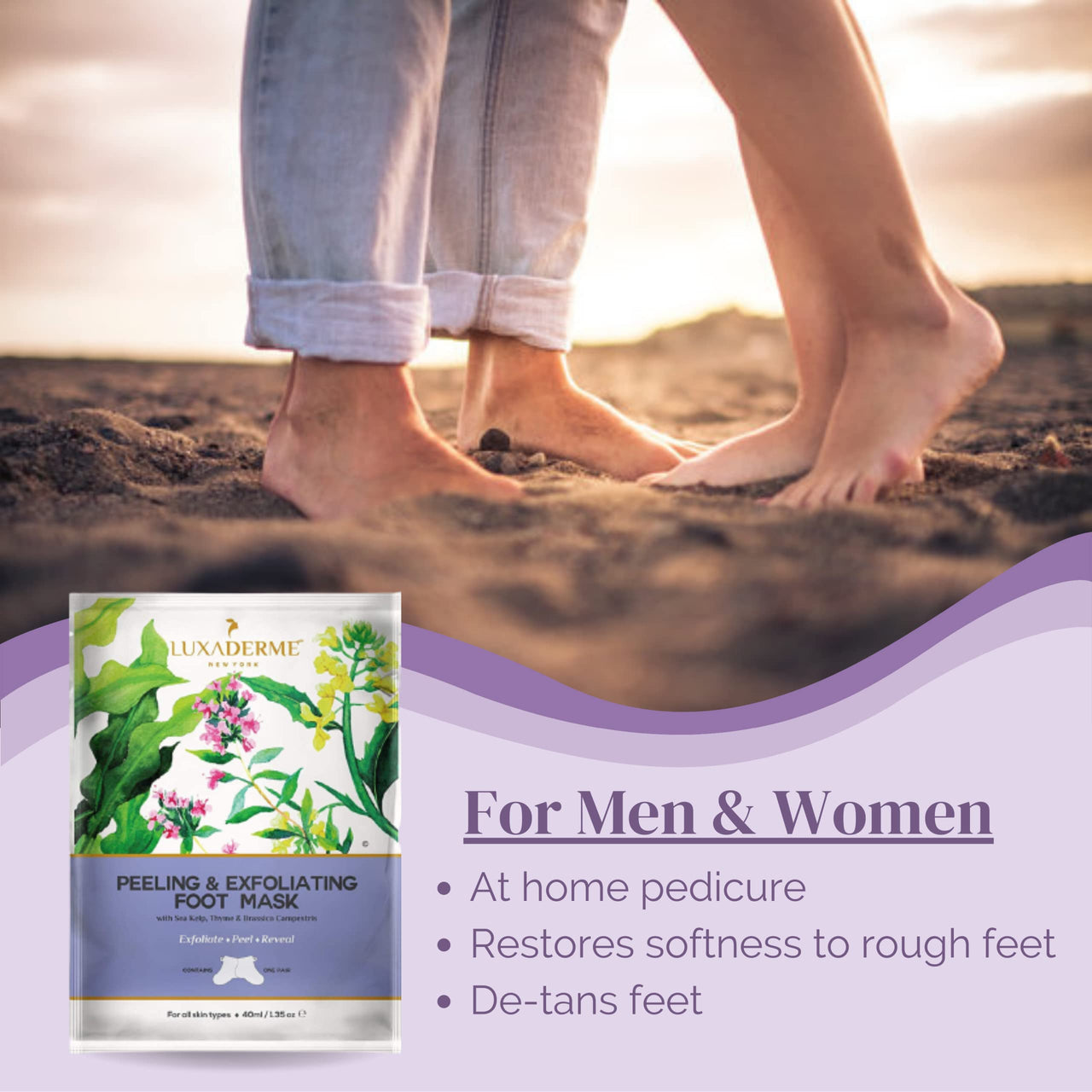 LuxaDerme Korean Peeling & Exfoliating Foot Mask for Baby Soft Feet | Removes Dry Skin & Hard Calluses | Hydrates Dry Feet (Pack of 10)