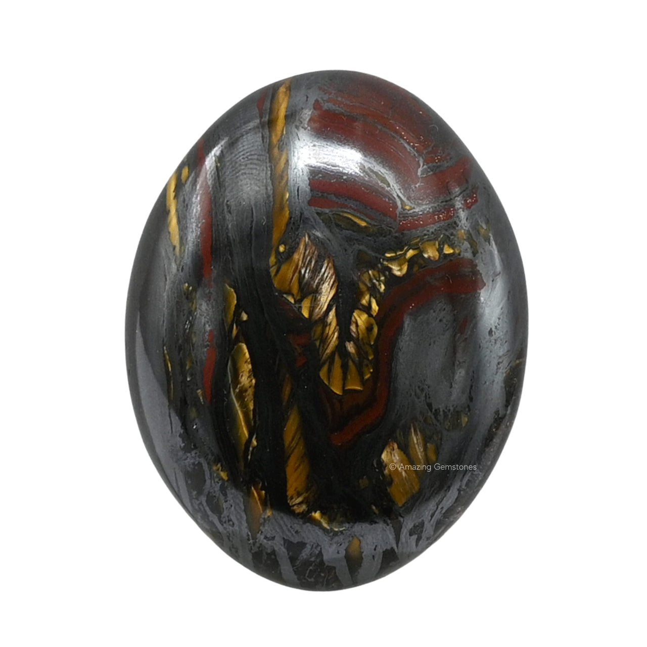 Tiger Iron Palm Stone - Hot Massage Worry Stone for Natural Body Chakra Balancing, Reiki Healing and Crystal Grid Tiger Iron