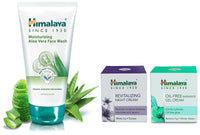 Himalaya Oil Free Radiance Gel Cream, 50g & Herbals Moisturizing Aloe Vera Face Wash, 100ml & Herbals Revitalizing Night Cream, 50g