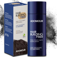 Adomour Hair Building Fiber 27.5g | Keratin Fibers for Thin, Fine & Thinning Hairs | Natural Coverage | Instant Thickening & Volumizing | Bald Spot Cover Up Hair Fiber Powder for Men & Women (Black)