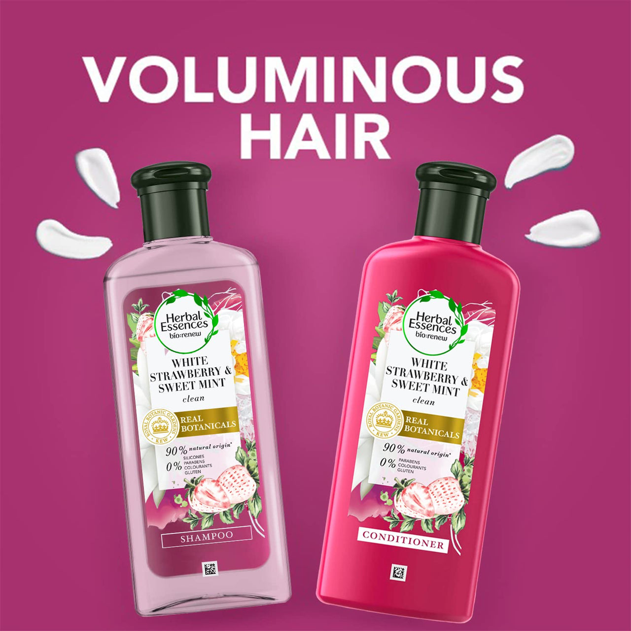 Herbal Essences bio:renew Argan Oil of Morocco SHAMPOO, 400ml & Herbal Essences White Strawberry & Sweet Mint CONDITIONER, 240 ML