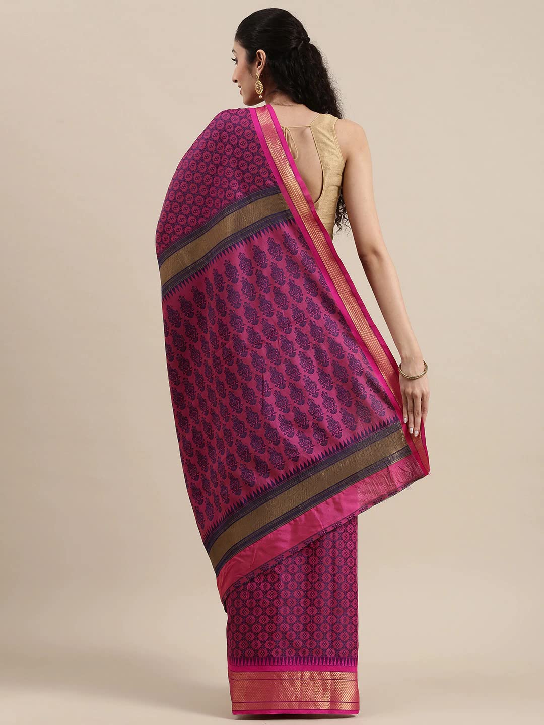 Pandadi Saree Women's  Cotton Silk Saree With Blouse Piece