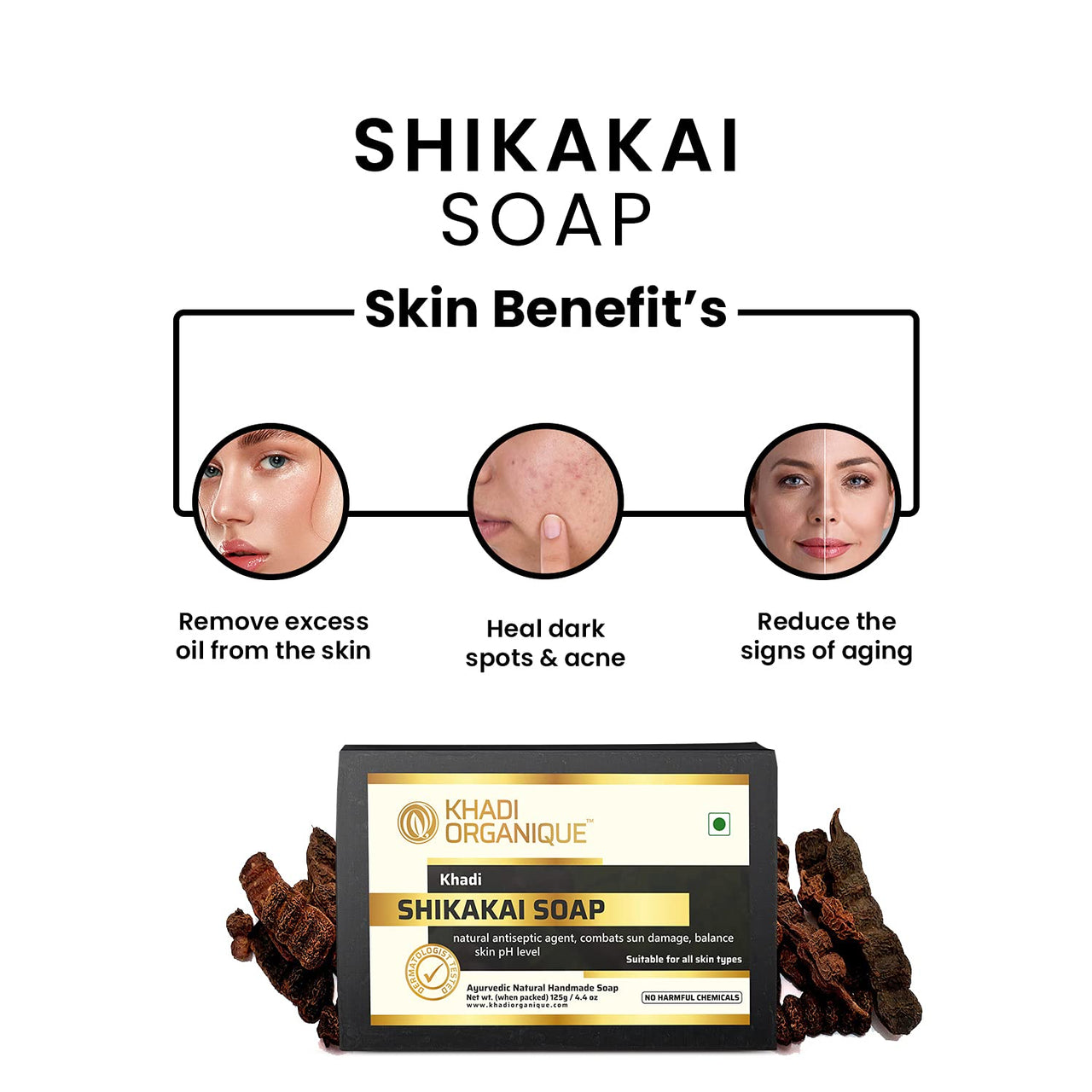 Khadi Organique Natural Herbal Shikakai Soap Pack of 5