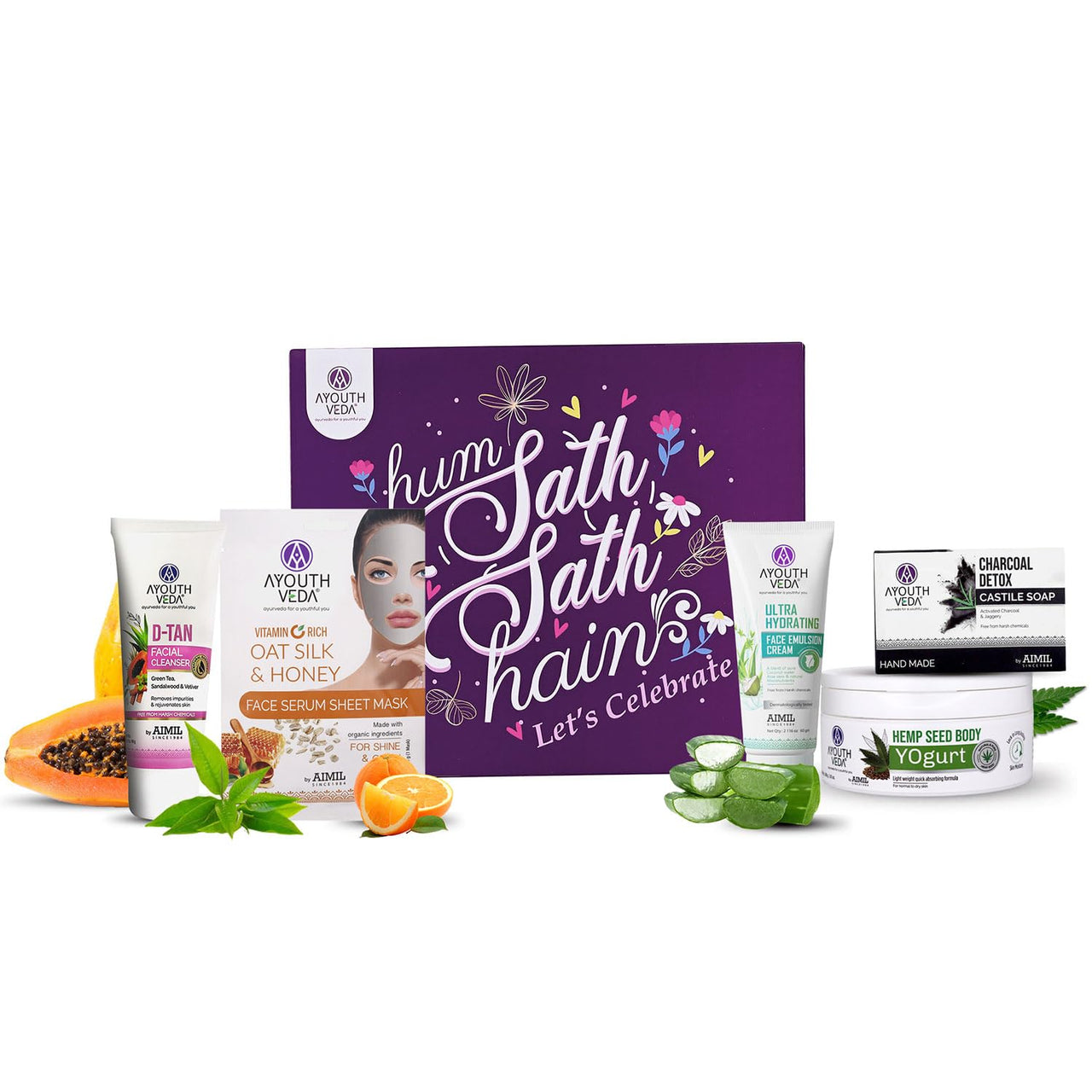 Ayouthveda Sparkles of Celebrations Kit Set | Complete Skin & Body Care Kit for All Occasions | Set Of Five For Family & Friends