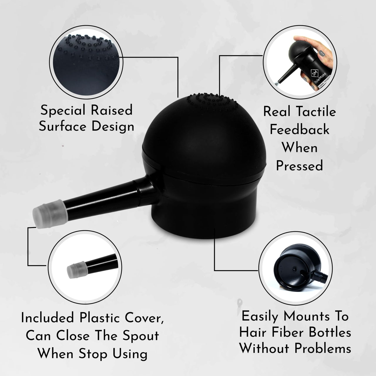 StyleMake Thickener Hair Fiber Dark Brown 28gm With Pump for Thin & Fine Hair | Thickening Fibre Spray for Men & Women | Loss Concealer | (Dark Brown Fiber + Applicator)