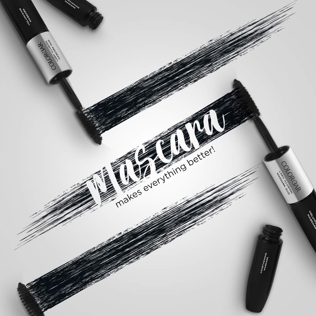 Colorbar Duo Mascara, Carbon Black, 4ml | Lengthening | Volumizing | Smudge-proof and waterproof