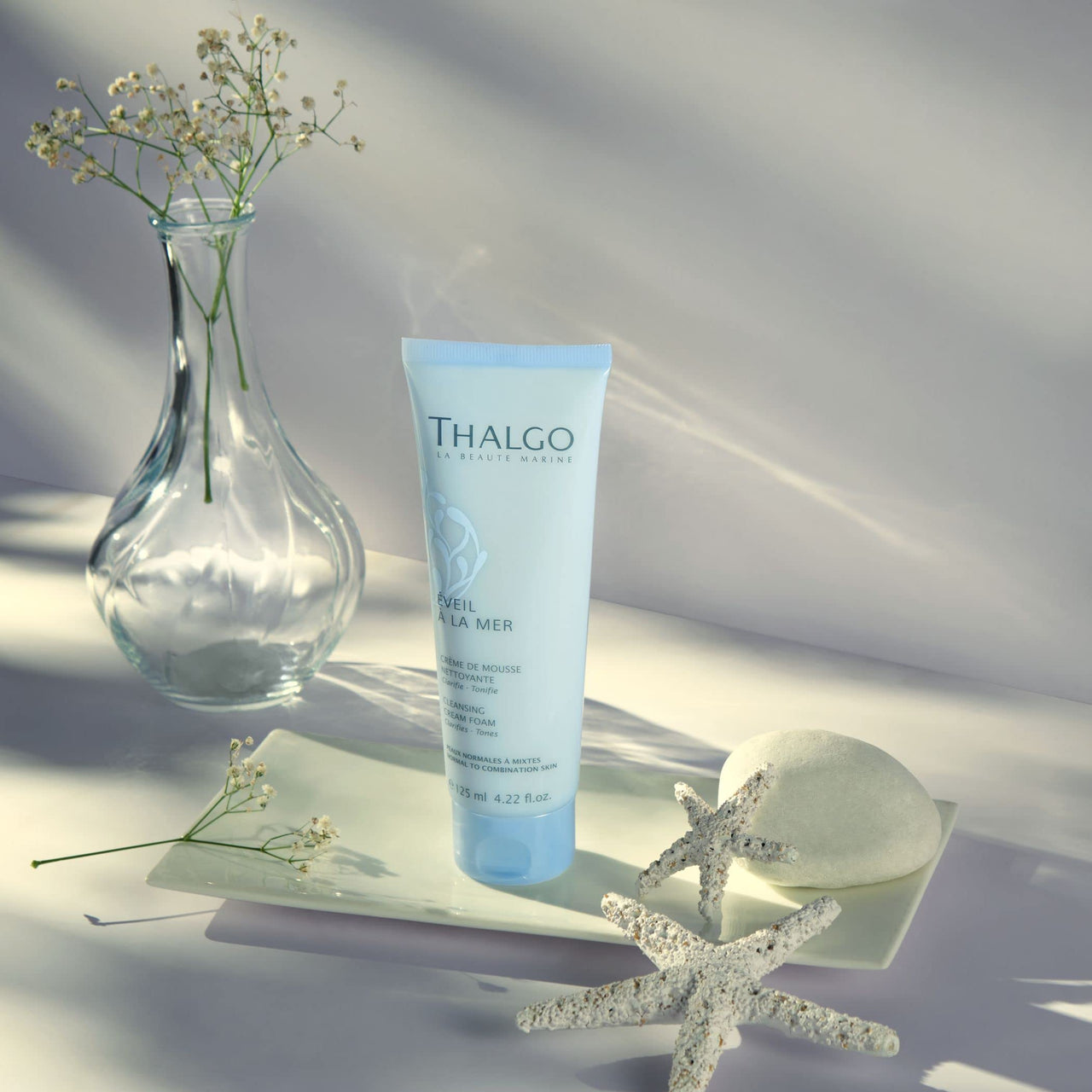 Thalgo Cleansing Cream Foam - Cream-to-Foam Face Cleanser for All Skin Types - Makeup Remover & Purifying Cleanser - 125ml