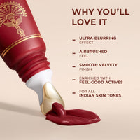LoveChild Masaba Blurring Lip Tint, Plum Pillow (Maroon), Lightweight, Velvety Matte Finish, Hydrating Lip Color with Hyaluronic Acid, Squalane & Shea Butter, For All Indian Skin Tones, 8ml