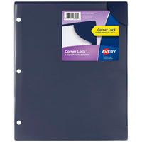 Avery Corner Lock Document Sleeves for 3 Ring Binders, 1 Navy Blue Plastic Sleeve (47838)