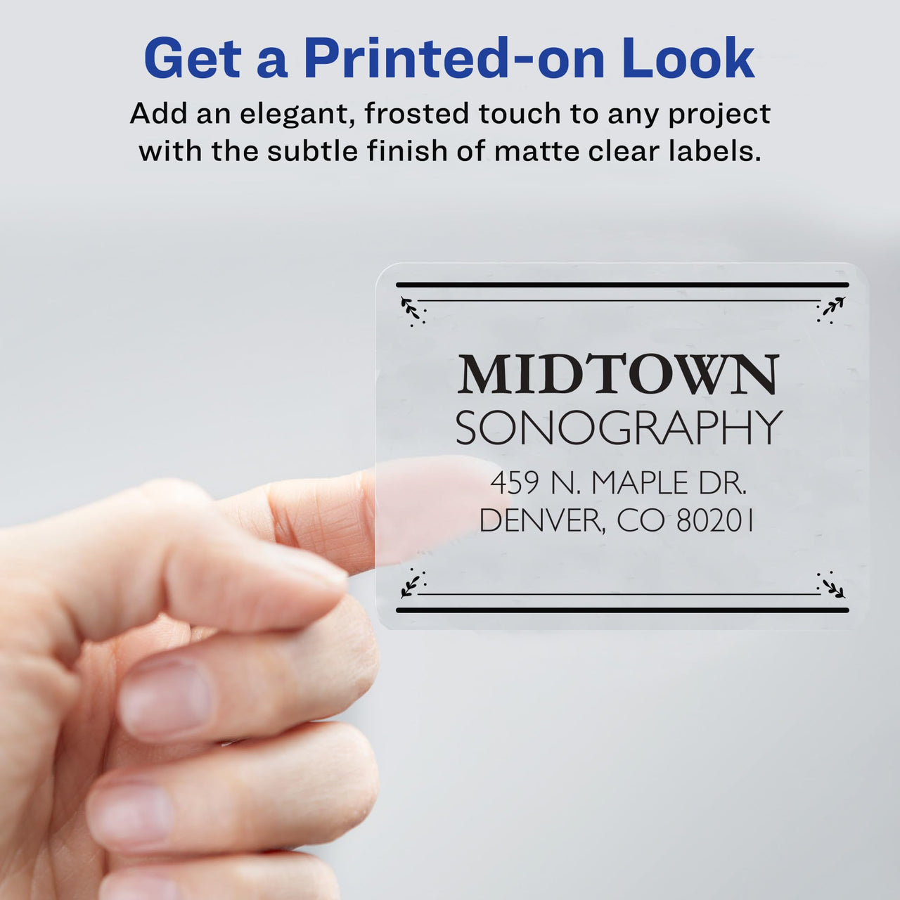 Avery Printable Shipping Labels with Sure Feed, 2" x 4", Matte Clear, 100 Blank Mailing Labels (15663) 2" x 4"