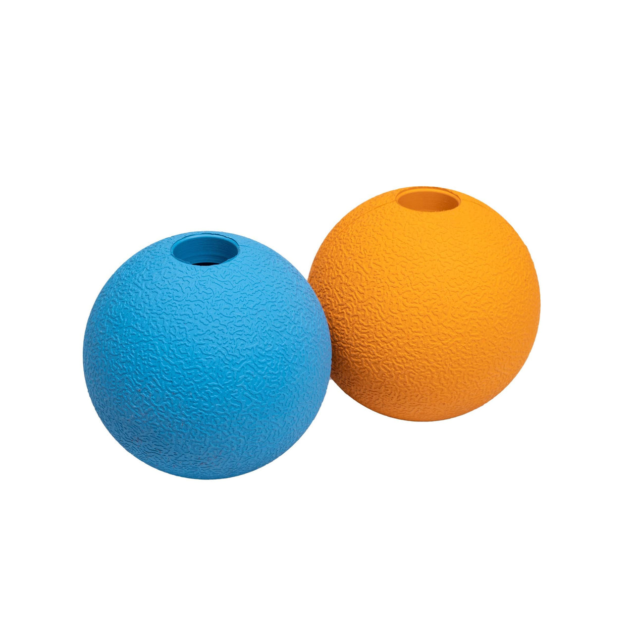 Basics Rubber Fetch Toy Dog Balls, 3-Inch, 2-Pack, Blue, Orange Fetch Balls (Pack of 2) 3 inch