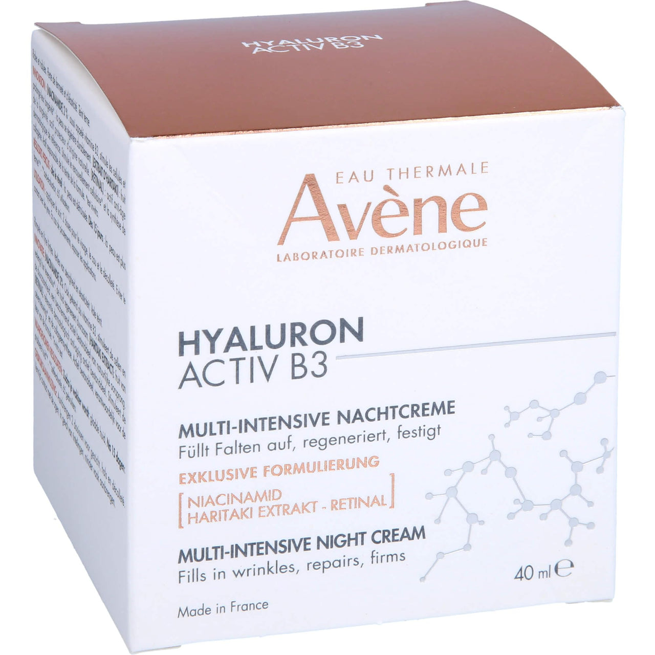 Avène Hyaluron Activ B3 Multi-Intensive Night Cream 40 ml – Retinal + Niacinamide + Hyaluronic Acid Night Repair Cream for Firmer, Smoother & Younger-Looking Skin
