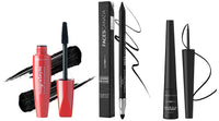 FACESCANADA Ultime Pro Matte Play Pencil Eyeliner Black 01 2.5 Ml (Black) & Ultime Pro Intense Gel Kajal 1.2 G Includes Sharpener (Black) & Magneteyes Dramatic Volumizing Mascara Black 9.5 Ml (Black)