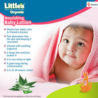 Little's Organix Nourishing Baby Lotion 400ml - Pump Pack | Dermatologically tested | With Organic Aloe Vera & Neem | pH balanced | All skin types | Prevents Dryness and soothes dry skin from 1st use