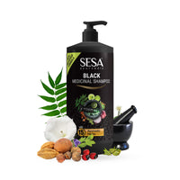 Sesa Ayurvedic Medicinal Shampoo 1 Lt Hairfall Control Anti Dandruff Shampoo Infused with 15 Ayurvedic Herbs Smooth & Shiny Hair For Men & Women, 1000 ml
