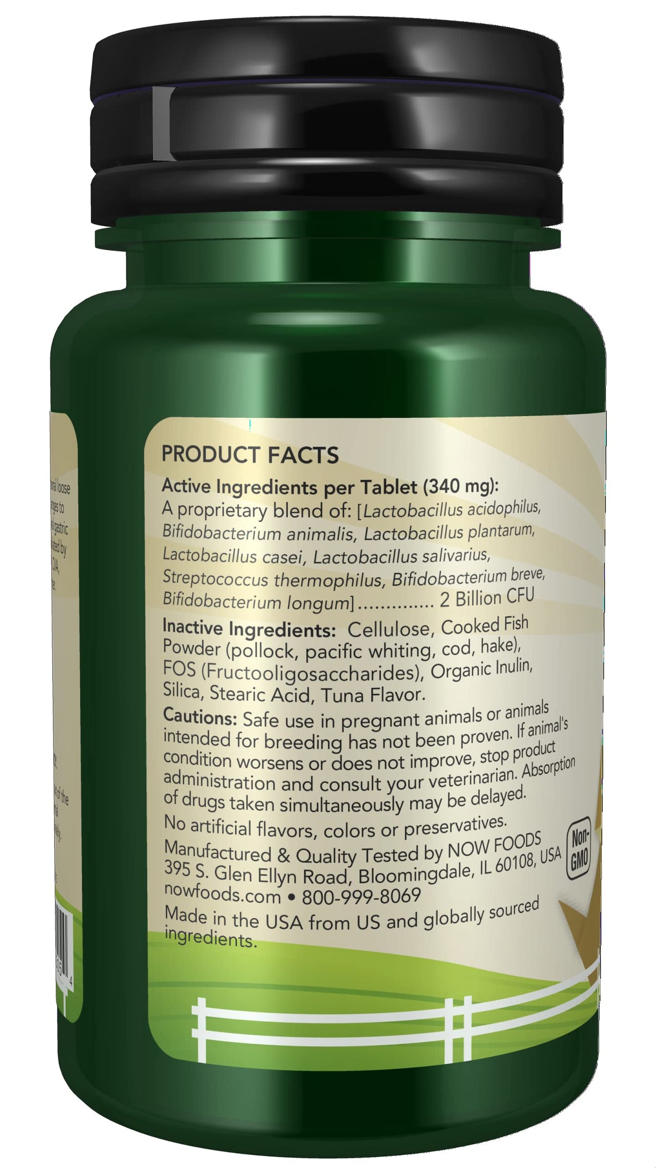 NOW Pet Health, G.I. Support Supplement, Formulated for Cats & Dogs, NASC Certified, 90 Chewable Tablets Light Brown