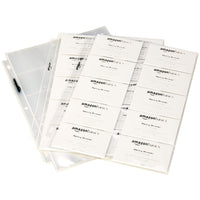 Basics Plastic Business Card Holder, Protector Sleeves for 3-Ring Binder, Transparent, 25-Pack