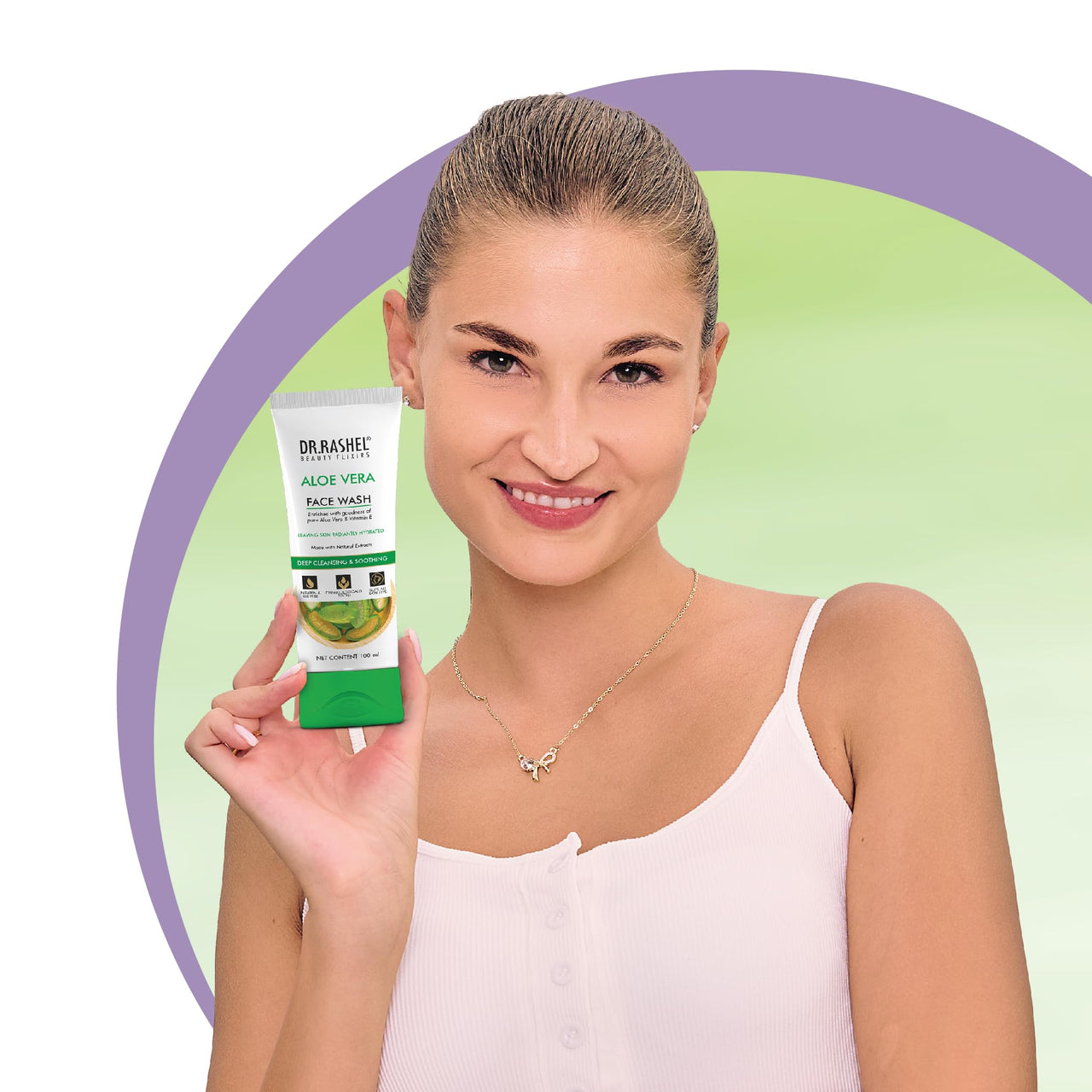DR.RASHEL Aloe Vera Face Wash Enriched with Goodness of Pure Aloe Vera & Vitamin C with No Parabens, SLS, Silicones & Colour (100 ml)