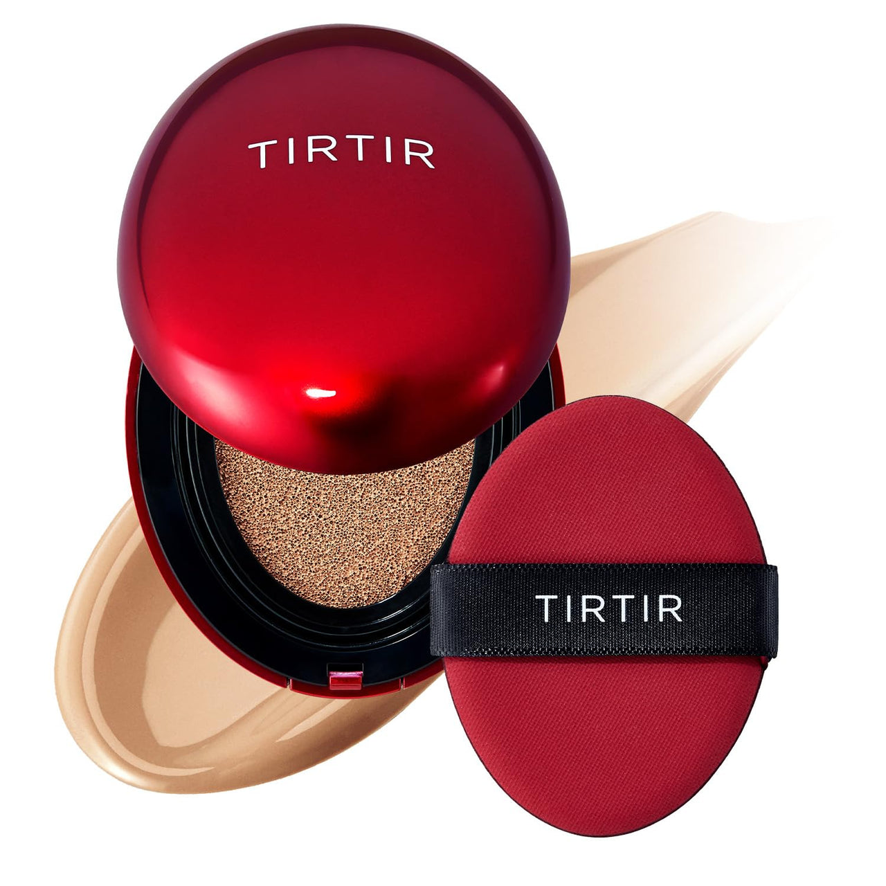 TIRTIR Mask Fit Red Cushion Foundation, Full coverage, Skin fit, Satin Glow Finish, Korean Cushion Foundation #33N MACCHIATO, 18g