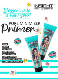 Insight Cosmetics Pore Mnimizer Primer |Primer For Face Makeup | Pores and Fine lines minimizer | Hydrating and moisturising | Infused with Aloe Vera | Silk Matte Finish (10 ml) (Pack of 3)
