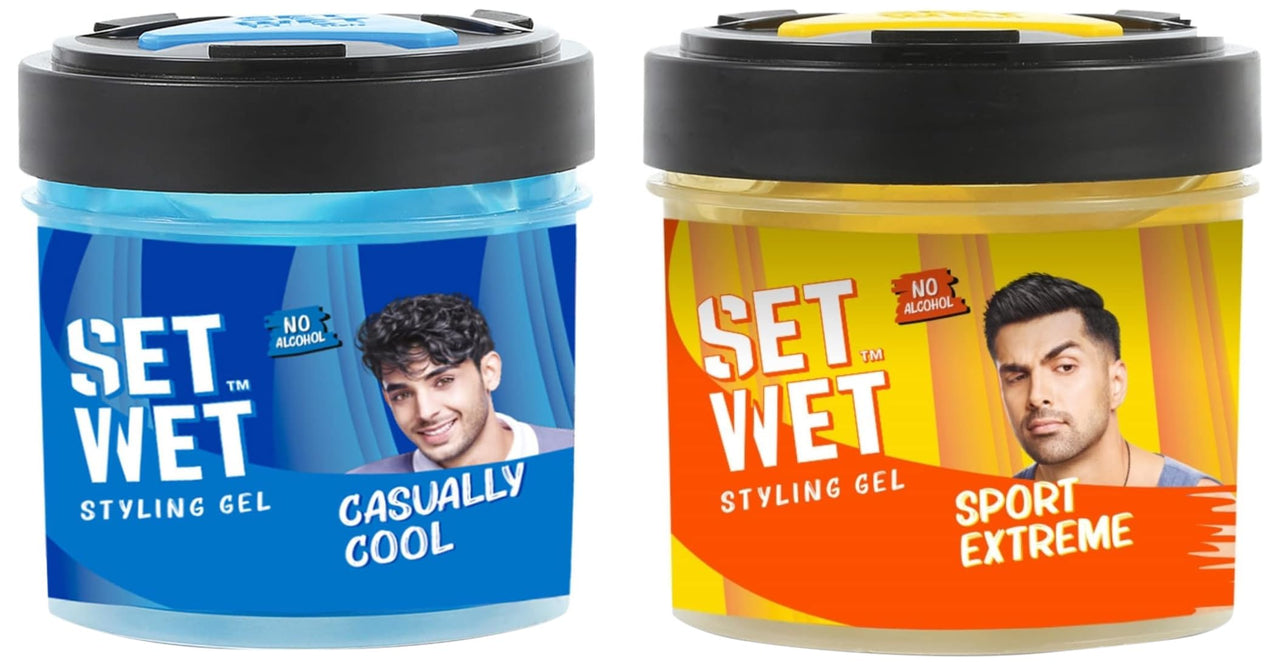 Set Wet Hair Gel Ultimate Hold, 250ml & Cool Hold Strength Hair Gel, 250ml