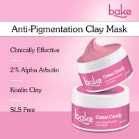 BAKE Anti Pigmentation Clay Mask with 2% Alpha Arbutin for Pigmentation, Dark Spots & Circles, Tan Removal | Anti Pigmentation Kaolin Clay Mask For Skin Brightening & Glowing | For Men & Women | 100g