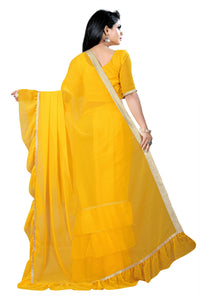 Anjaneya Sarees Women's  Georgette Saree With Blouse Piece