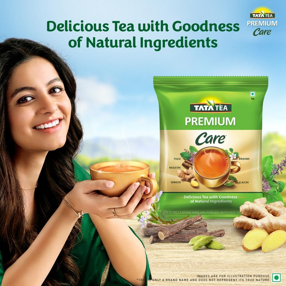 Tata Tea Premium Care 500g Black Tea, Delicious Tea with Goodness of Tulsi, Mulethi, Ginger, Brahmi & Elaichi, Trusted Quality, Loose Leaves