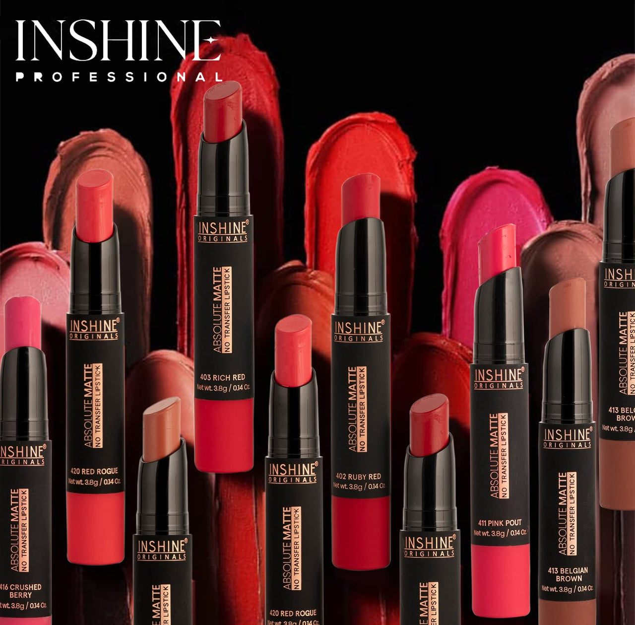 INSHINE Absolute Matte Lipstick - Long-lasting, Transfer-resistant, Velvety Matte Finish with Intense Color, Up to 12 Hours Wear | Perfect for Sophisticated Lips - MAUVE KISS