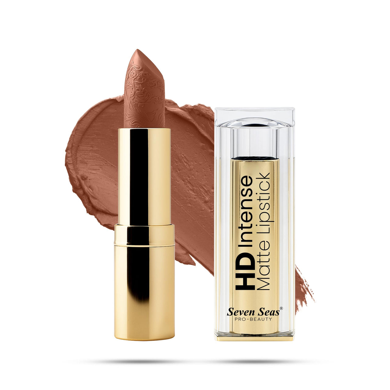 Seven Seas HD Intense Matte Lipstick | Non-Transfer | Lipstick For Women (605-Caramel, 3.5G)