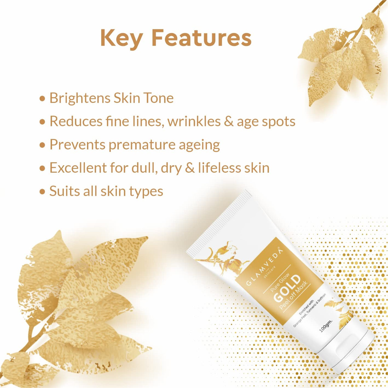 Glamveda Activated Charcoal & Pure Glow Gold Peel Off Mask | Paraben Free | 200 gm (charcoal & Gold)