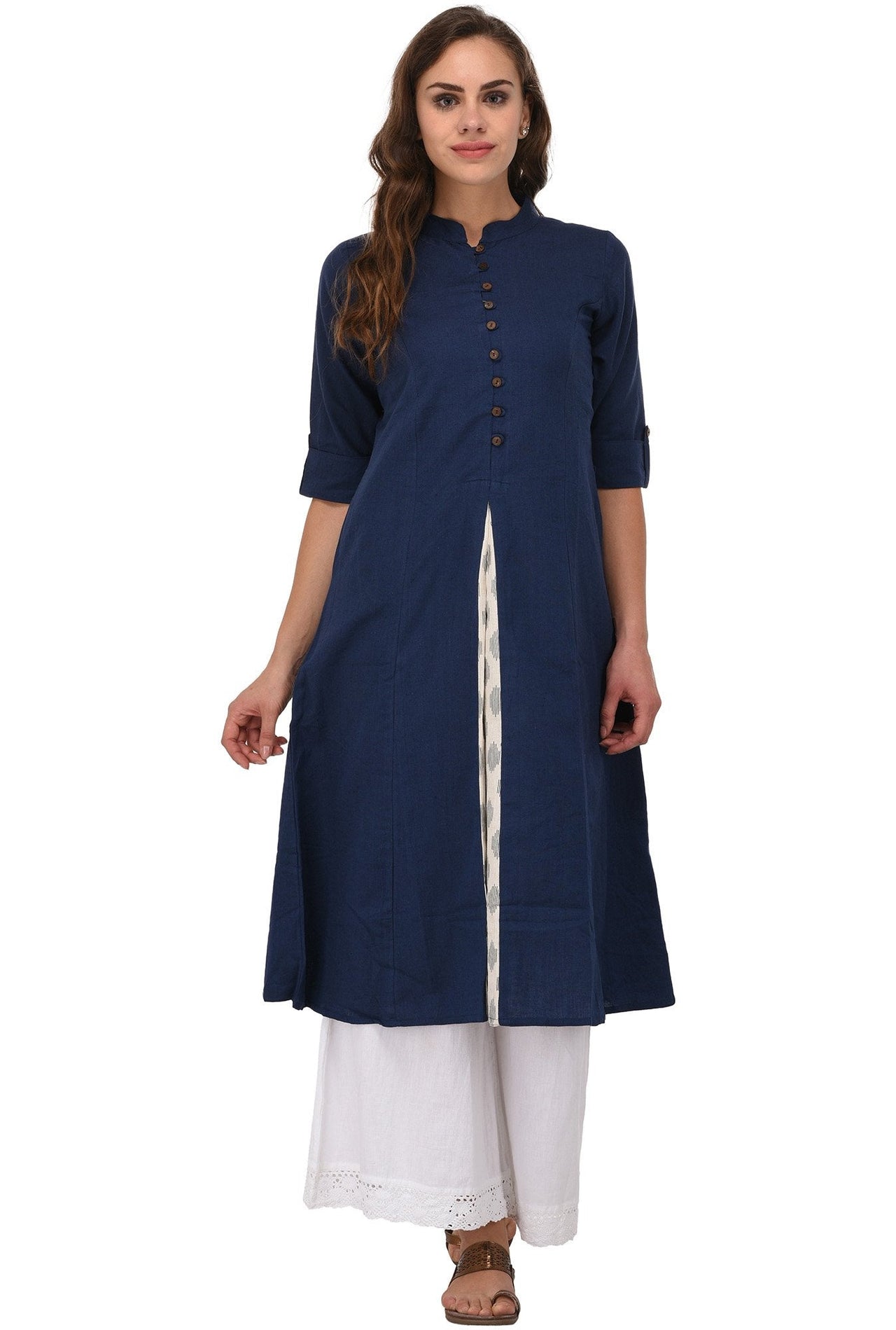Pistaa's  Women Cotton Printed Cut Regular Kurta