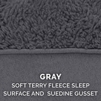 Furhaven Replacement Dog Bed Cover Terry & Suede Mattress, Machine Washable - Gray, Jumbo (X-Large) Terry & Suede (Gray) 40.0