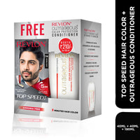 REVLON Top Speed Hair Color For Men - Natural Black 70M (with Outrageous Conditioner 190 ml) (3S10978E16463170)
