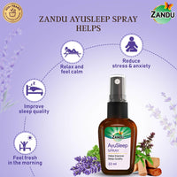 Zandu AyuSleep Spray| Prepared with 100% Natural and Safe to Use Ingredients| Remedy for Sleep disturbances, stress & anxiety (Spray Bottle)