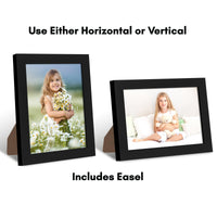 Americanflat 6x8 Picture Frame in Black - Engineered Wood Photo Frame with Shatter-Resistant Glass, Hanging Hardware, and Easel for Wall and Tabletop Display