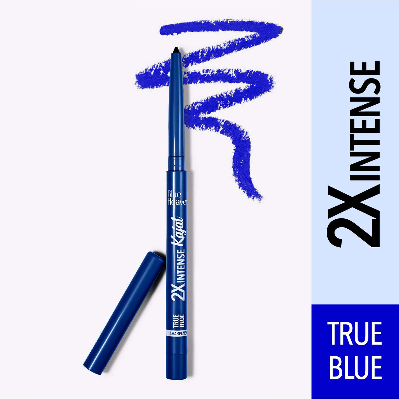 Blue Heaven Intense Eyeliner Pencil Easy Sketch, Black, 1Ml & Soft Kajal Eyeliner Pencil, Blue, 0.31G (Matte Finish), Multicolor