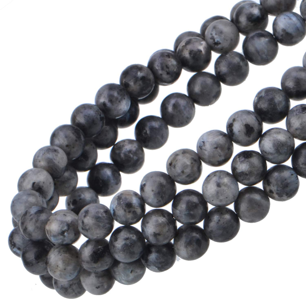 100Pcs Natural Crystal Beads Stone Gemstone Round Loose Energy Healing Beads with Free Crystal Stretch Cord for Jewelry Making (Larvikite Labradorite, 6MM) Larvikite Labradorite