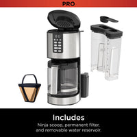 Ninja Programmable XL 14-Cup Coffee Maker PRO, 14-Cup Glass Carafe, Freshness Timer, with Permanent Filter, Black Stainless Steel, DCM201BK