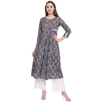 Vbuyz Women's  Floral Print Anarkali Cotton Kurti(VF-KU-591-592)