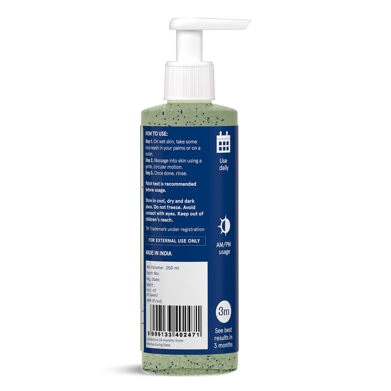 Be Bodywise 2% AHA Body Wash | With 1% Lactic Acid, Glycolic Acid & 4% Glycerin | Exfoliates & Promotes Glowing Skin | Smoothens Rough & Bumpy Skin | Daily Use Shower Gel | 250ml