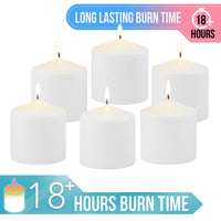 Stonebriar 3 Pack Tall 3 x 6 Inch 65 Hour Long Burning Unscented White Wax Pillar Candles 3x6 3.0