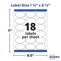 Avery Printable Blank Oval Labels, 1.5